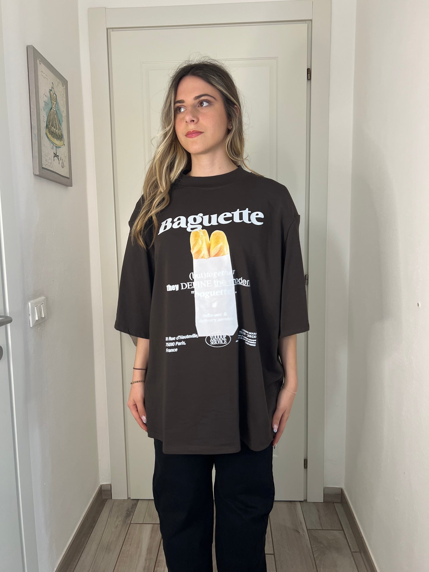 T-shirt baguette Brown