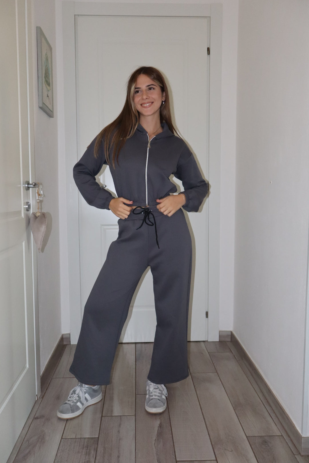 Coord Tuta crop con zip Romina (vari colori)