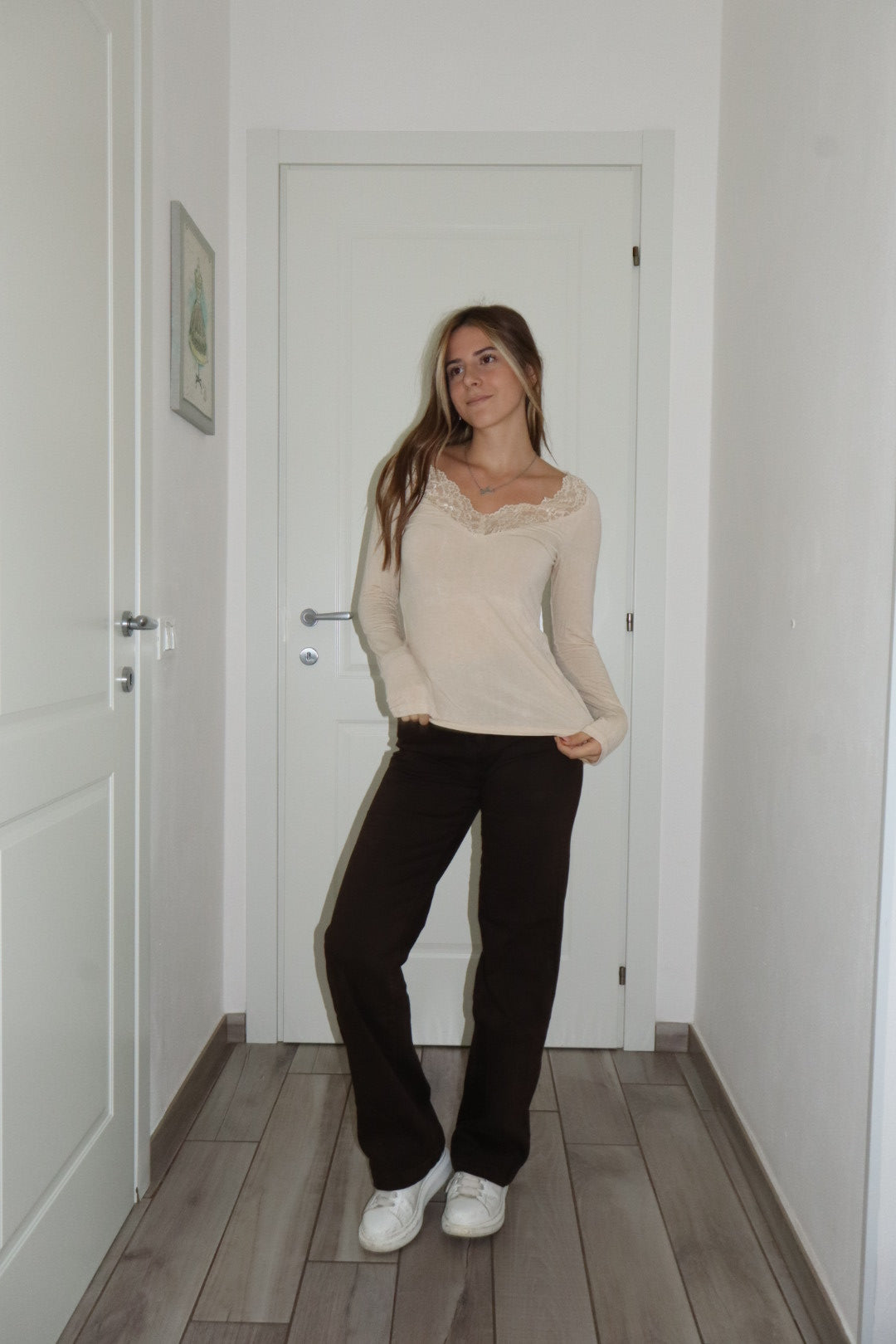 Maglietta kate con merletto pizzo