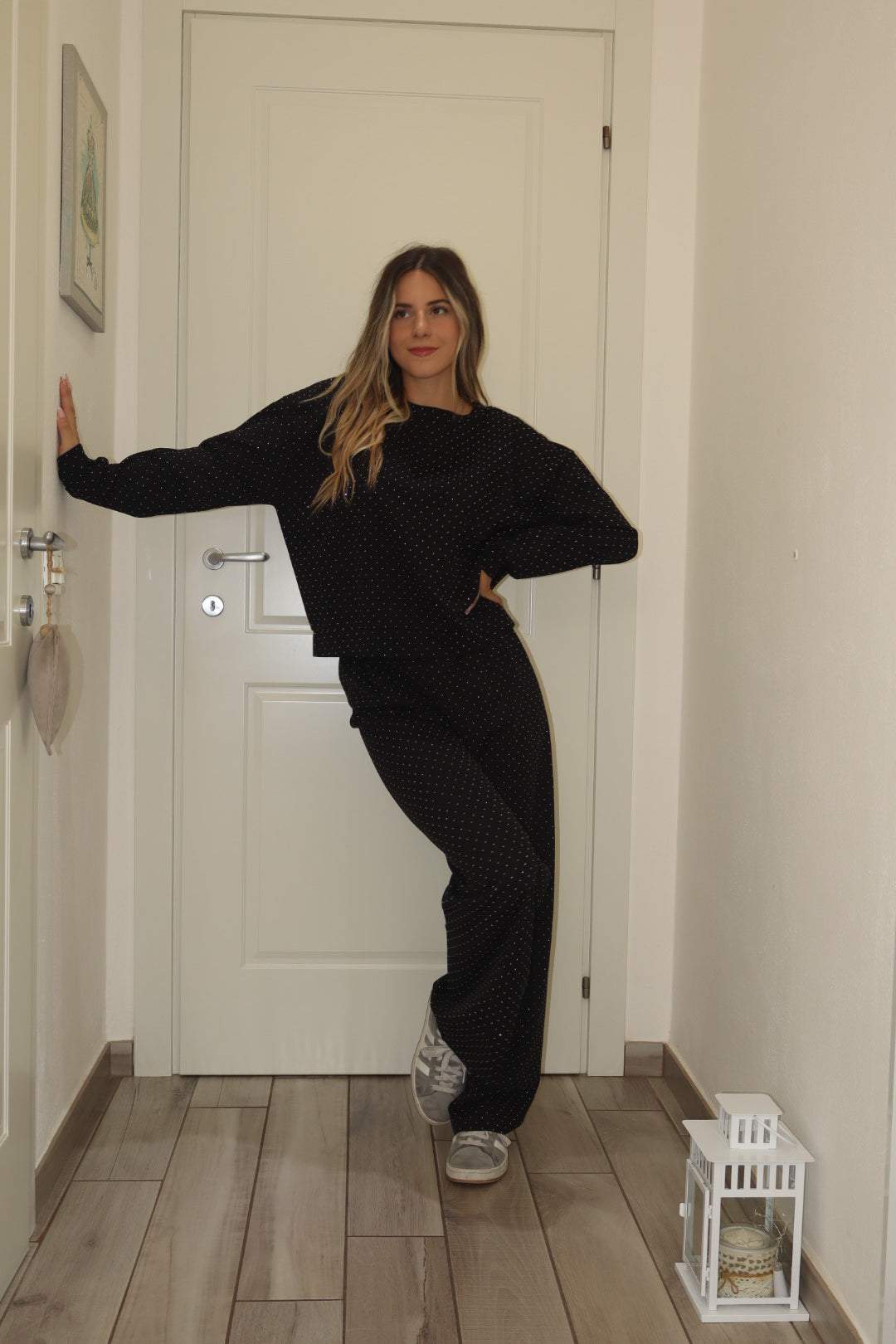 Coordinato tuta shine blu navy,nero