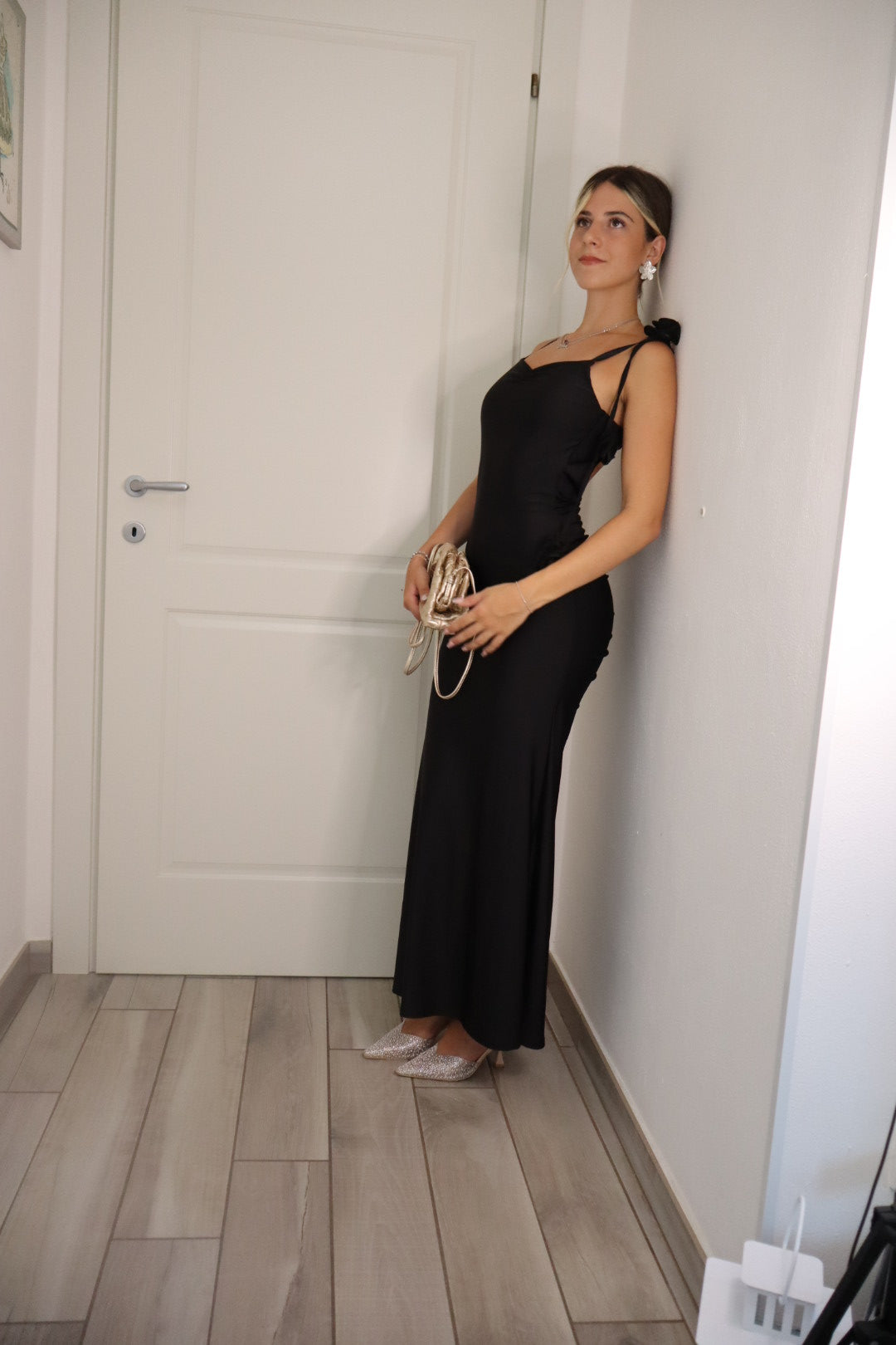 Maxi dress róse black