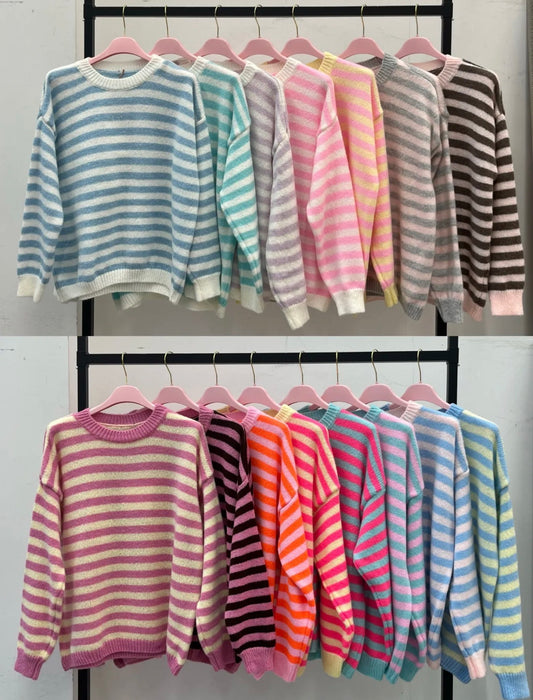 Maglioncino ari con righe colorate