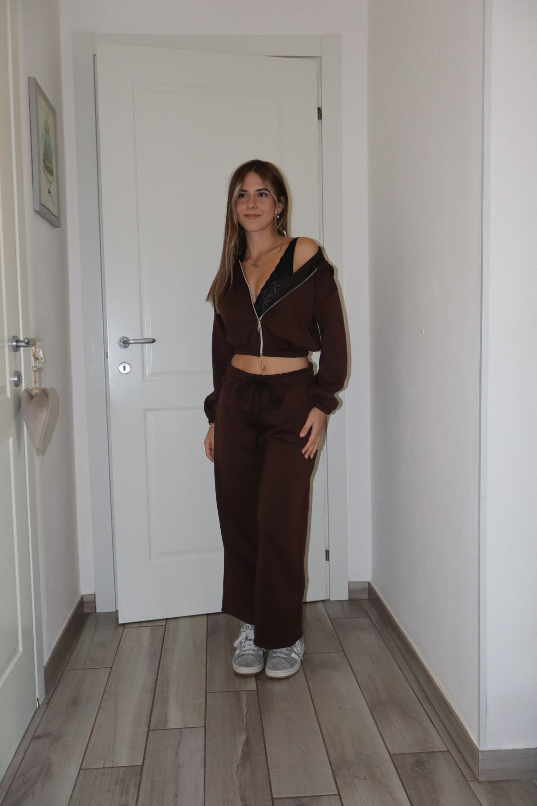 Coord Tuta crop con zip Romina (vari colori)