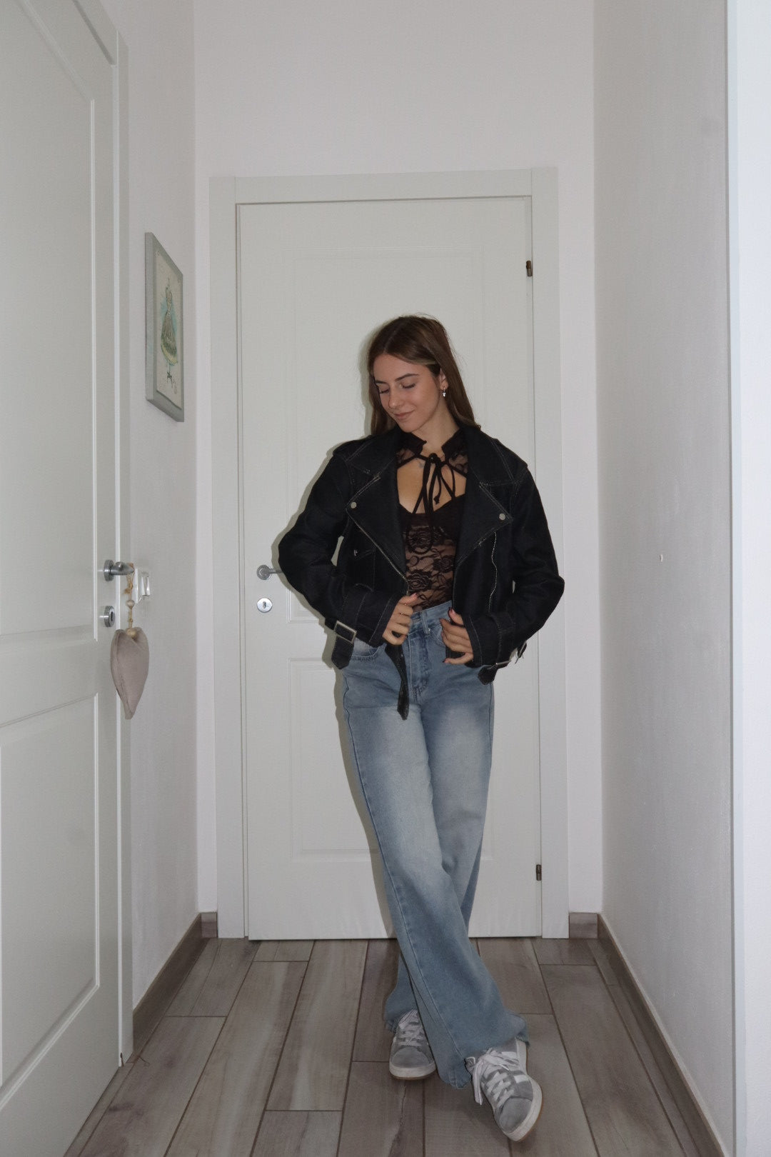 Giubbotto crop denim Melissa