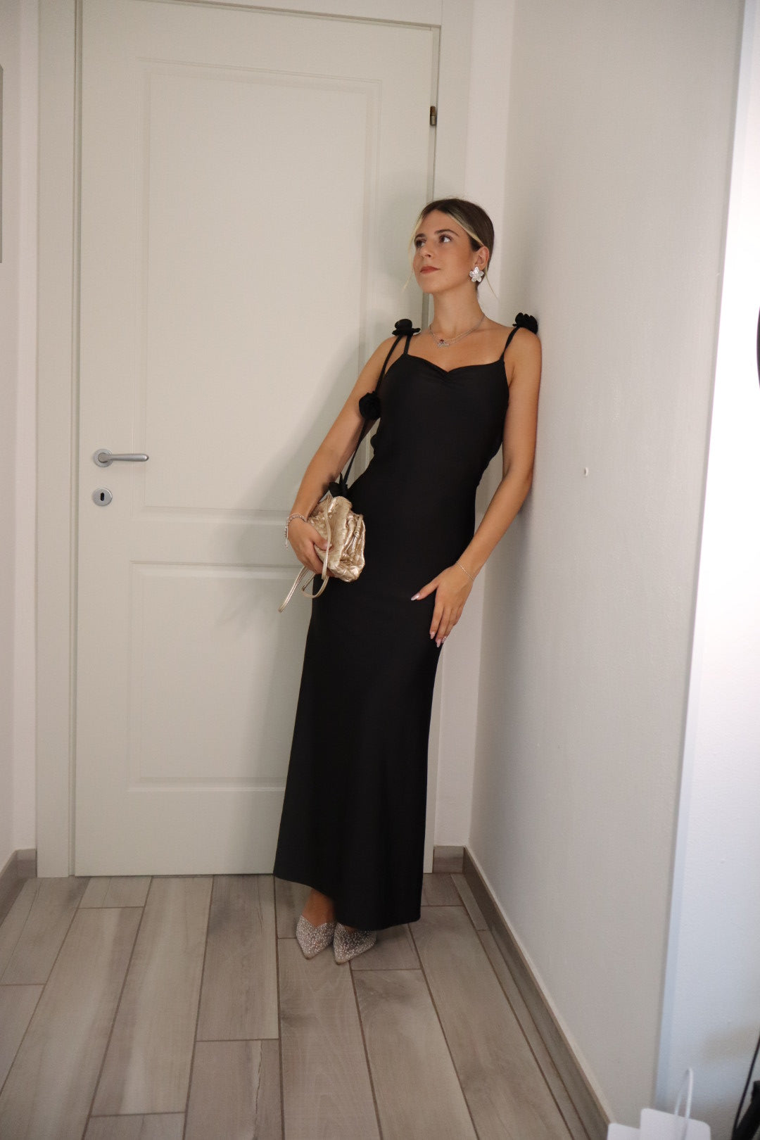 Maxi dress róse black
