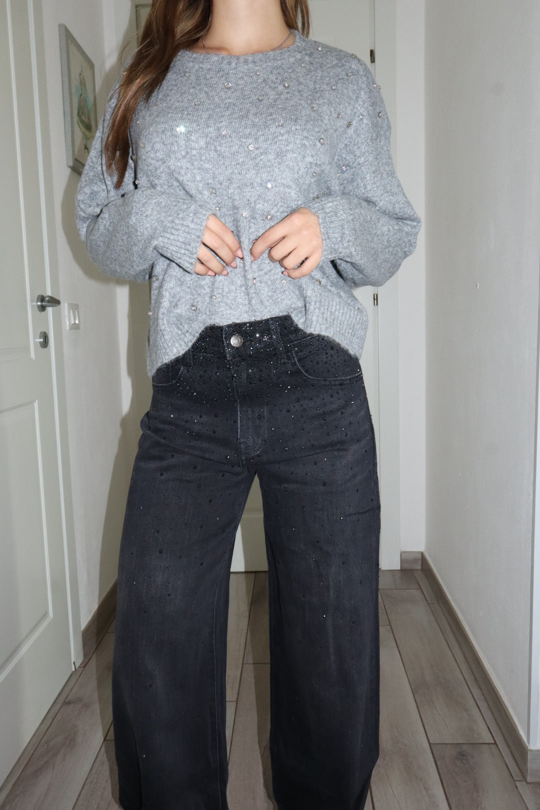 Jeans pioggia Shine black
