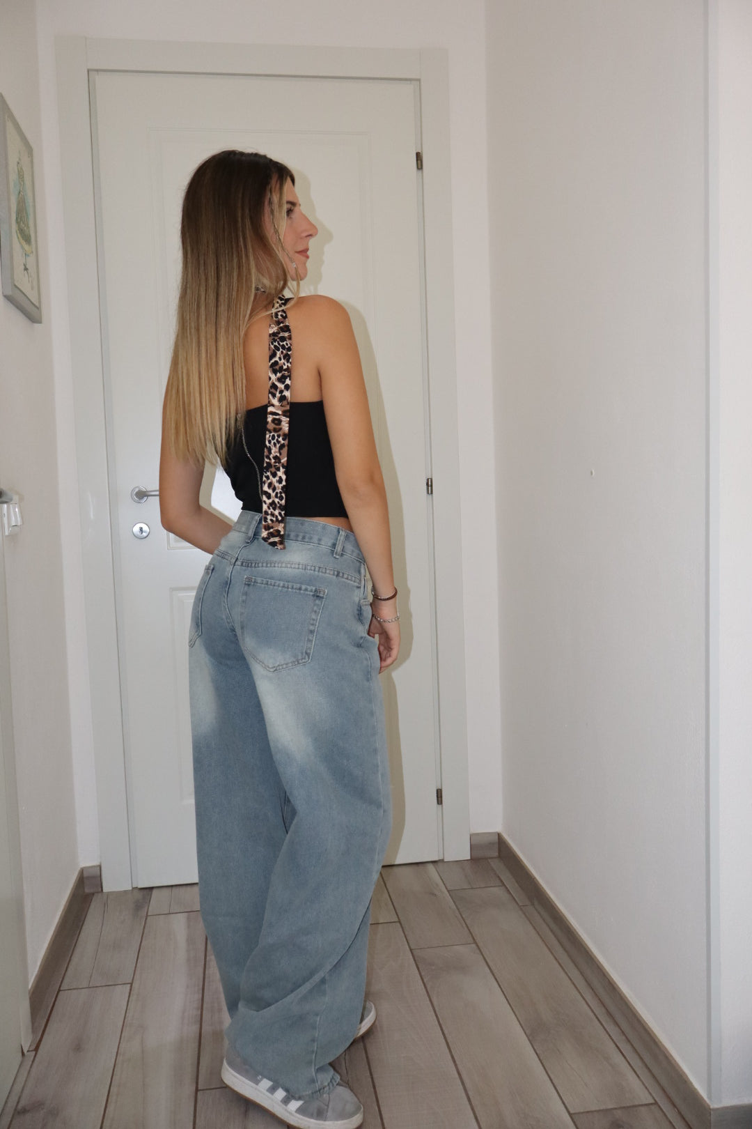 Top corsetto maculato brown