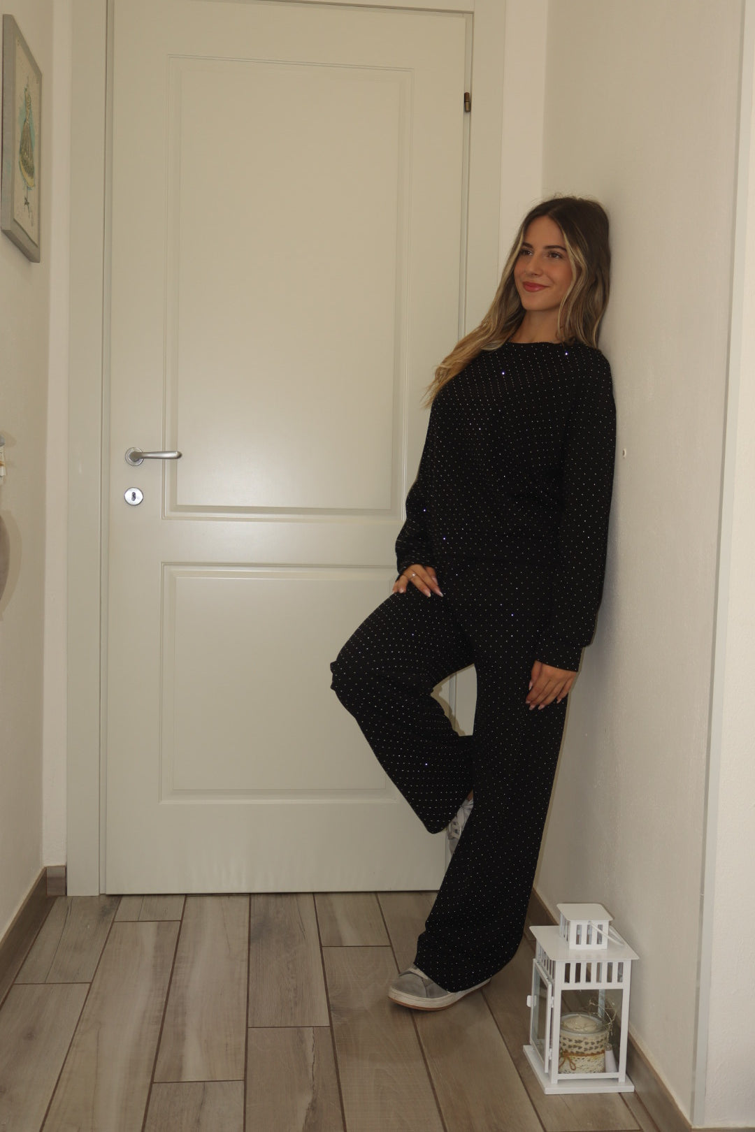 Coordinato tuta shine blu navy,nero