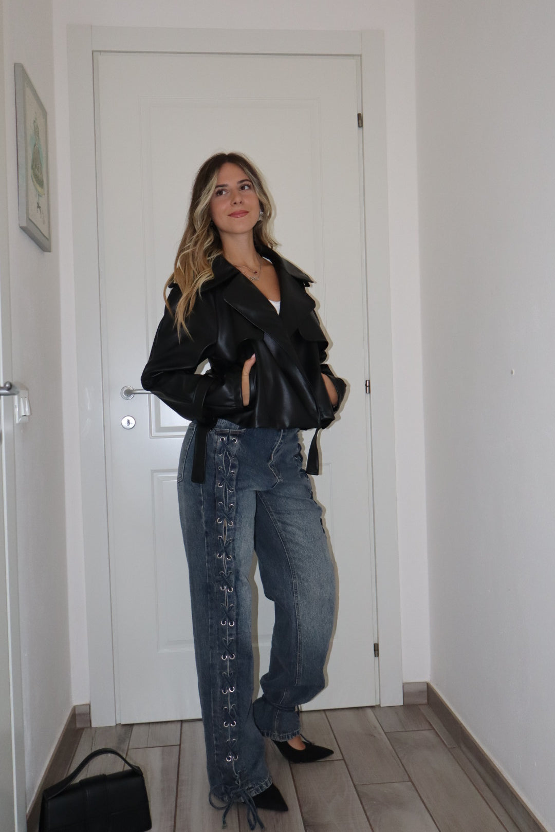 Jeans coachella con lacci