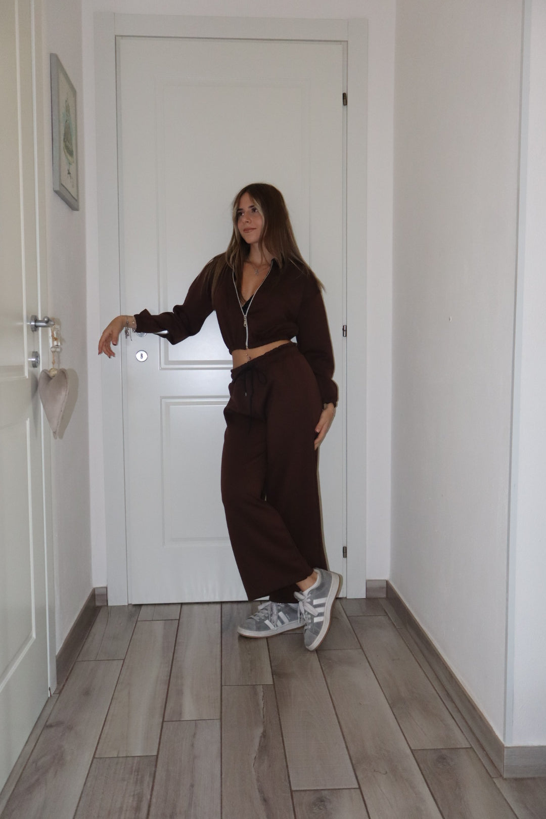 Coord Tuta crop con zip Romina (vari colori)