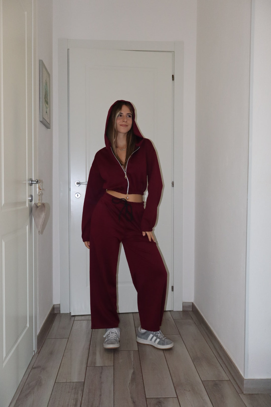 Coord Tuta crop con zip Romina (vari colori)