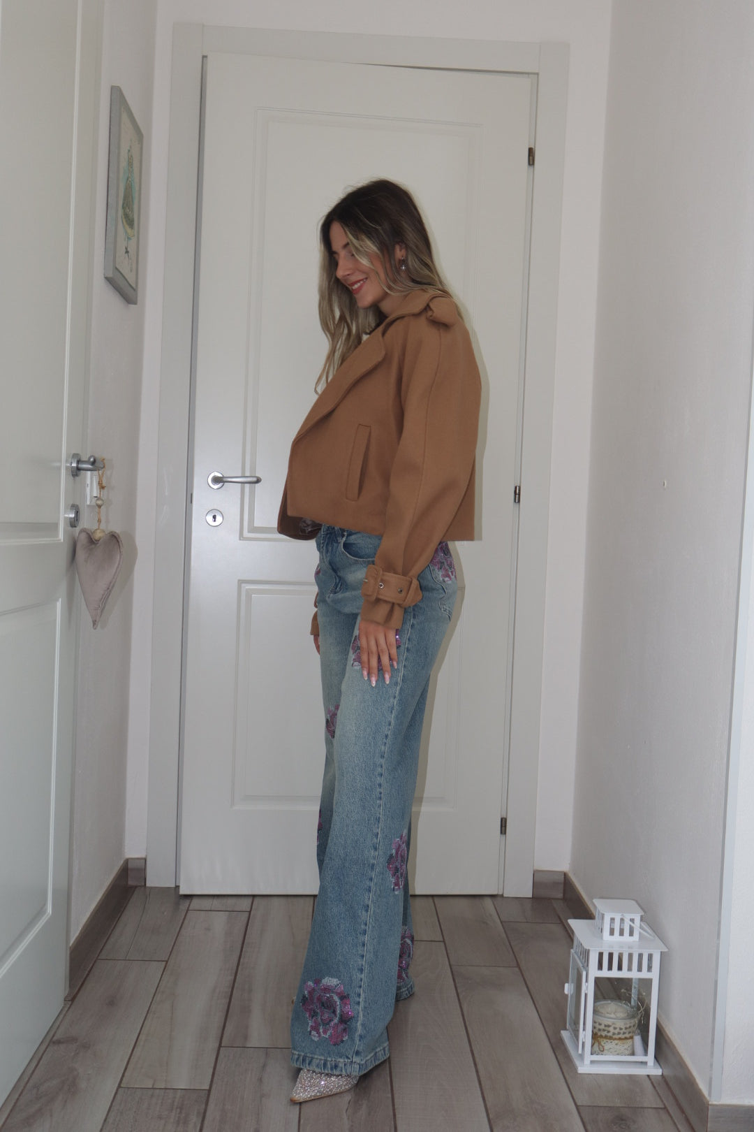 Giacca crop (effetto lana )