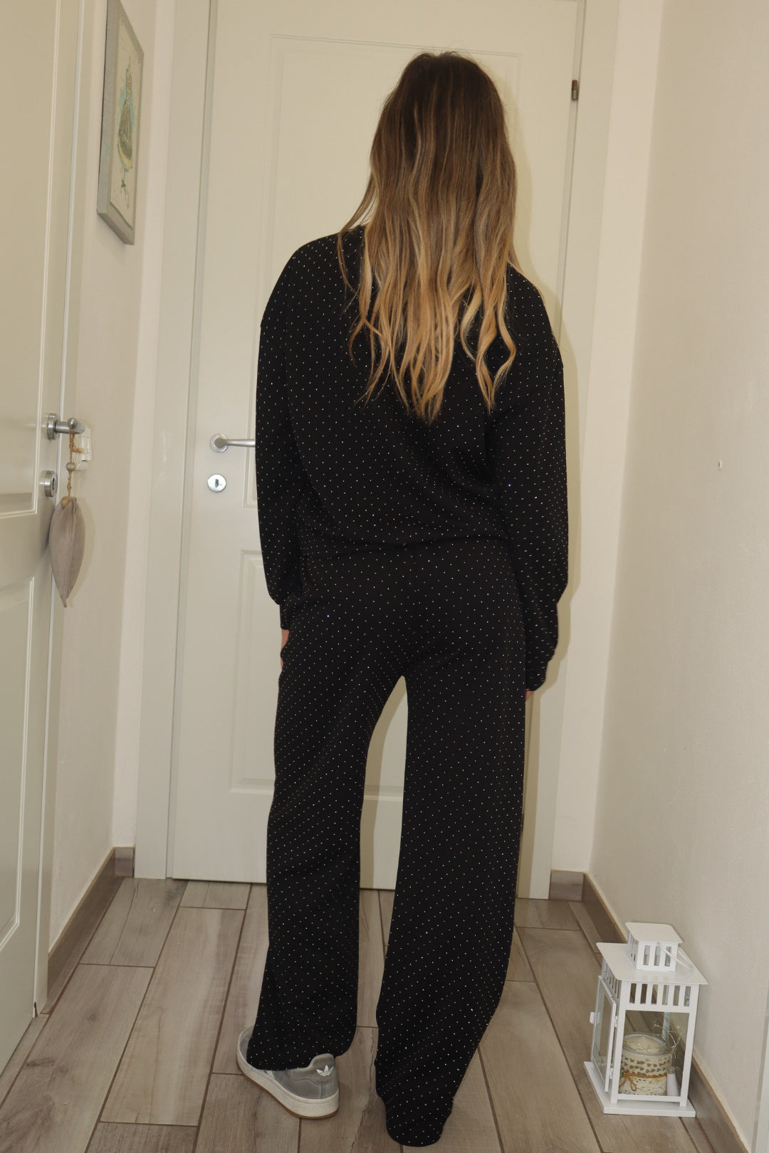 Coordinato tuta shine blu navy,nero