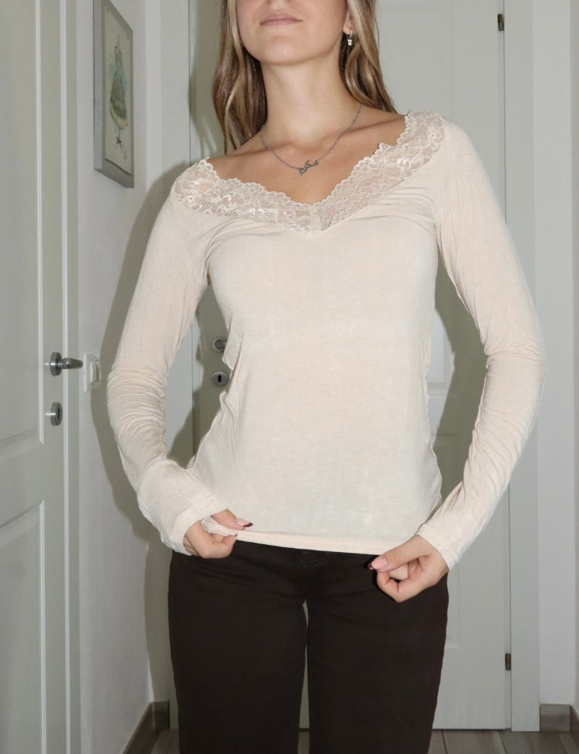 Maglietta kate con merletto pizzo