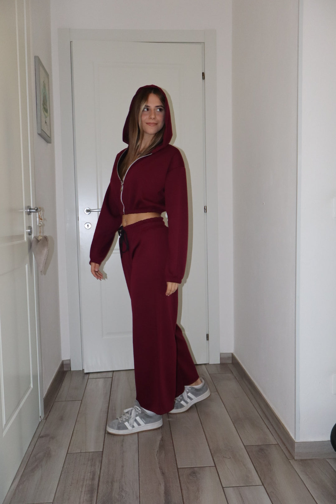 Coord Tuta crop con zip Romina (vari colori)