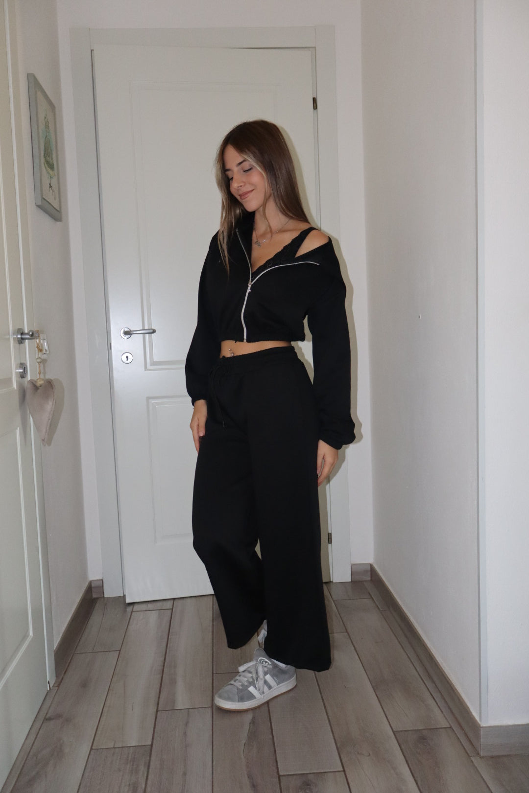 Coord Tuta crop con zip Romina (vari colori)