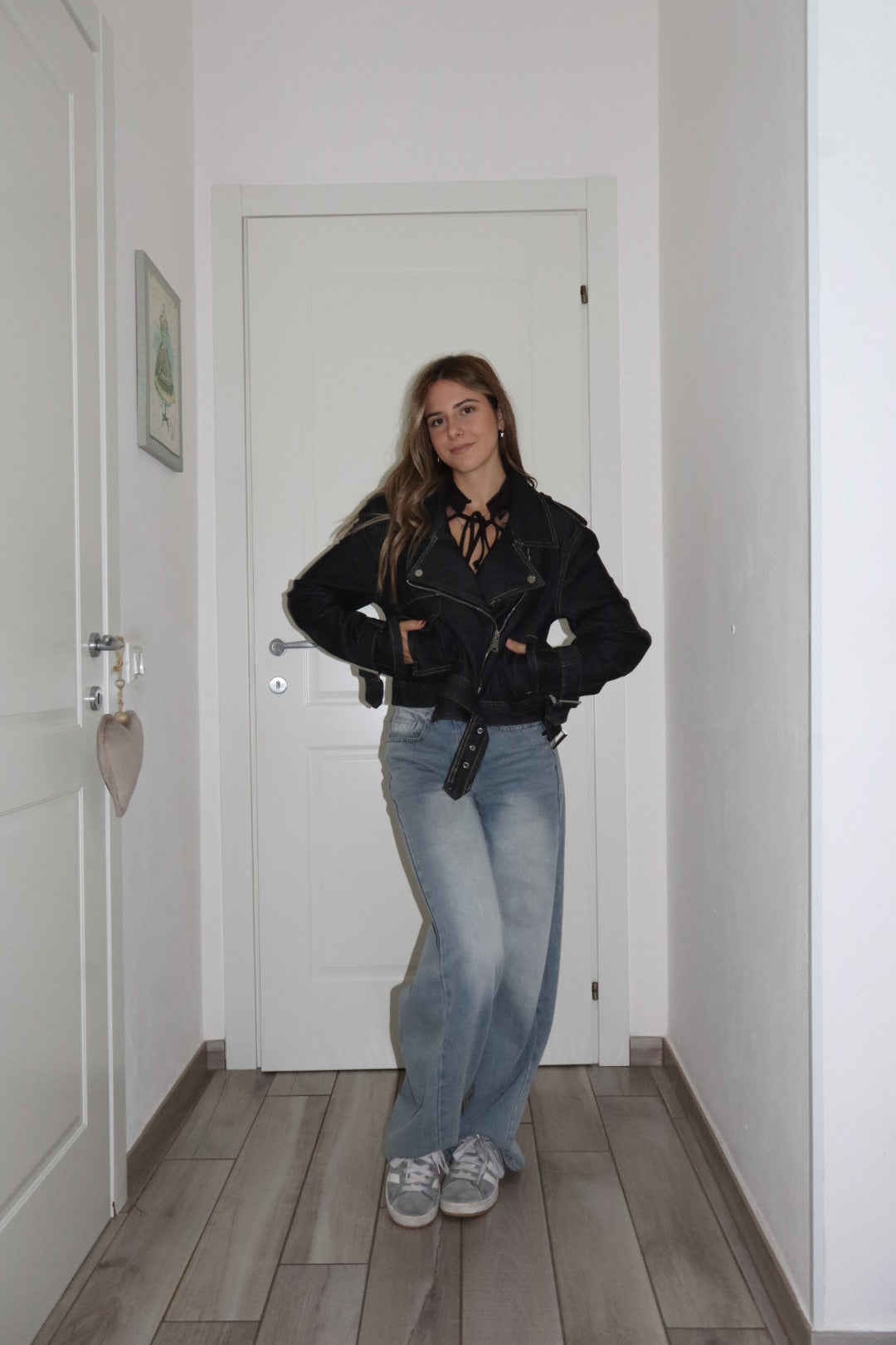 Giubbotto crop denim Melissa