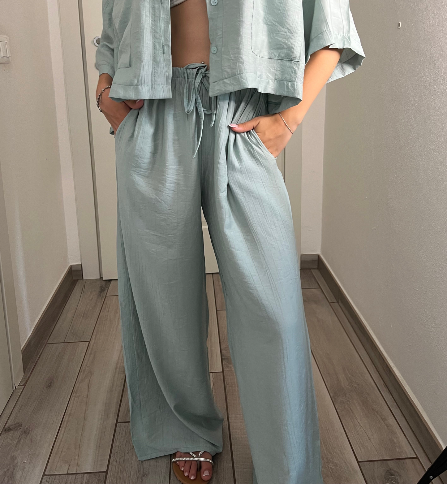 Pantalone simply lungo lino