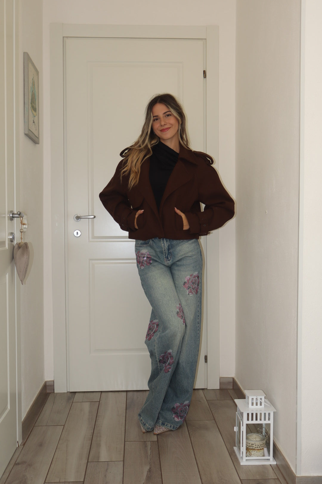 Giacca crop (effetto lana )