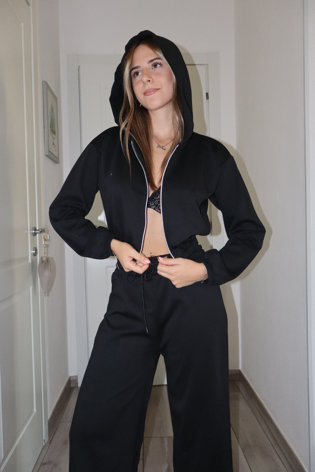Coord Tuta crop con zip Romina (vari colori)