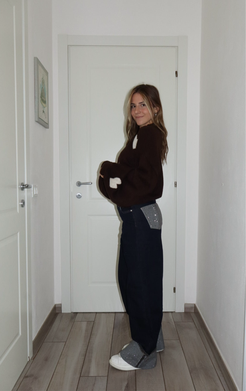 Jeans risvolto crystal