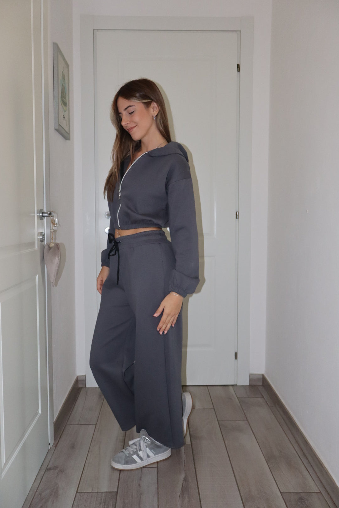 Coord Tuta crop con zip Romina (vari colori)