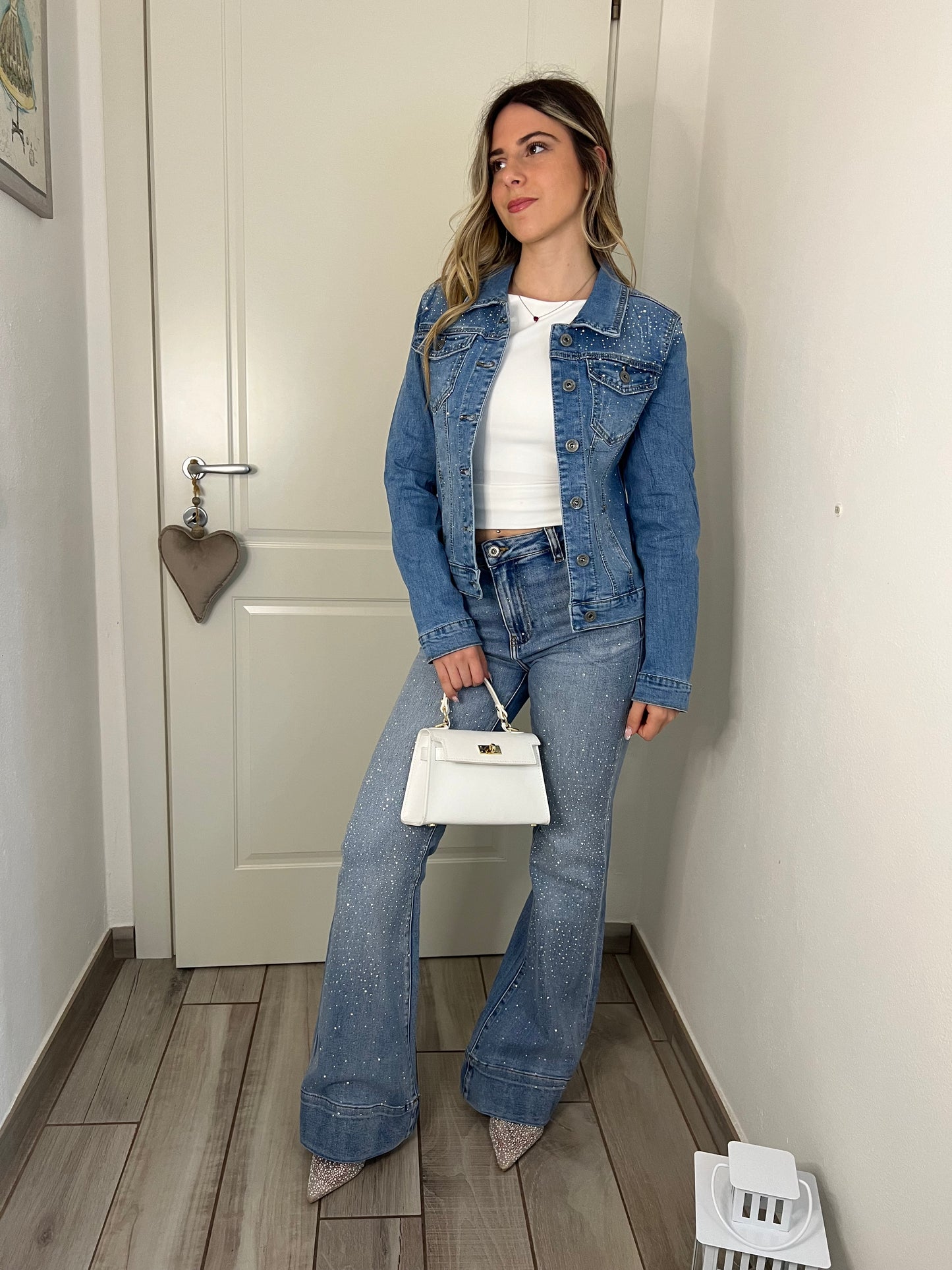 Giacca denim scintillio