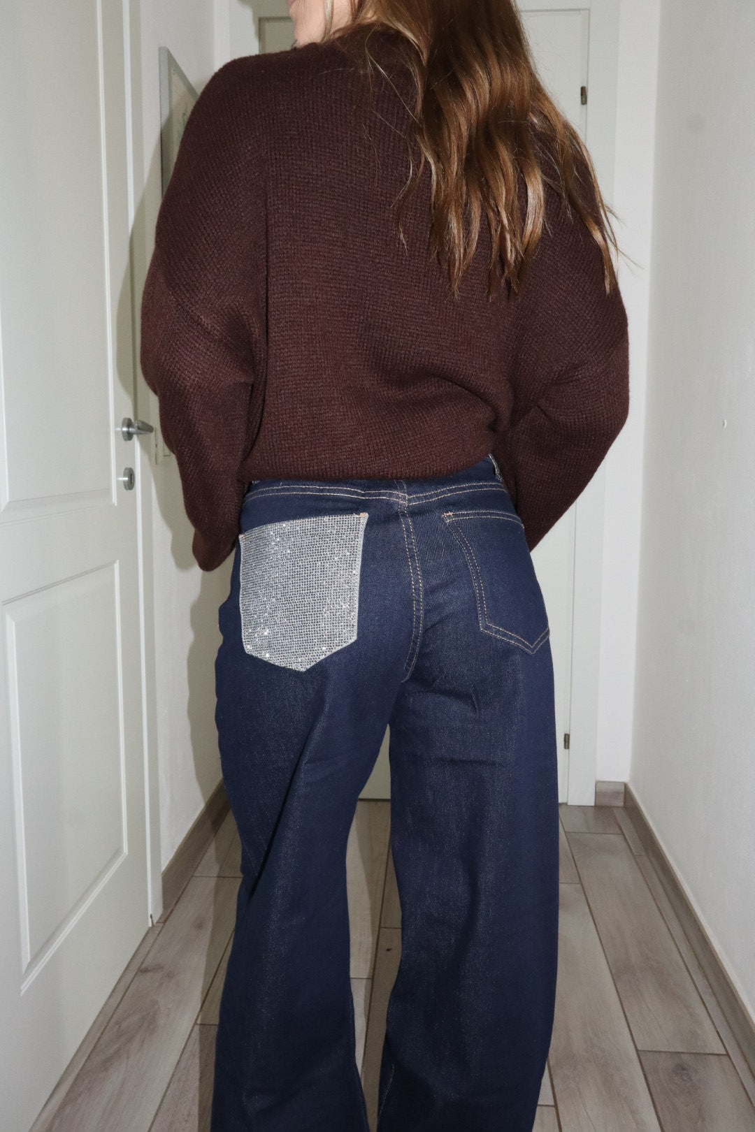 Jeans risvolto crystal