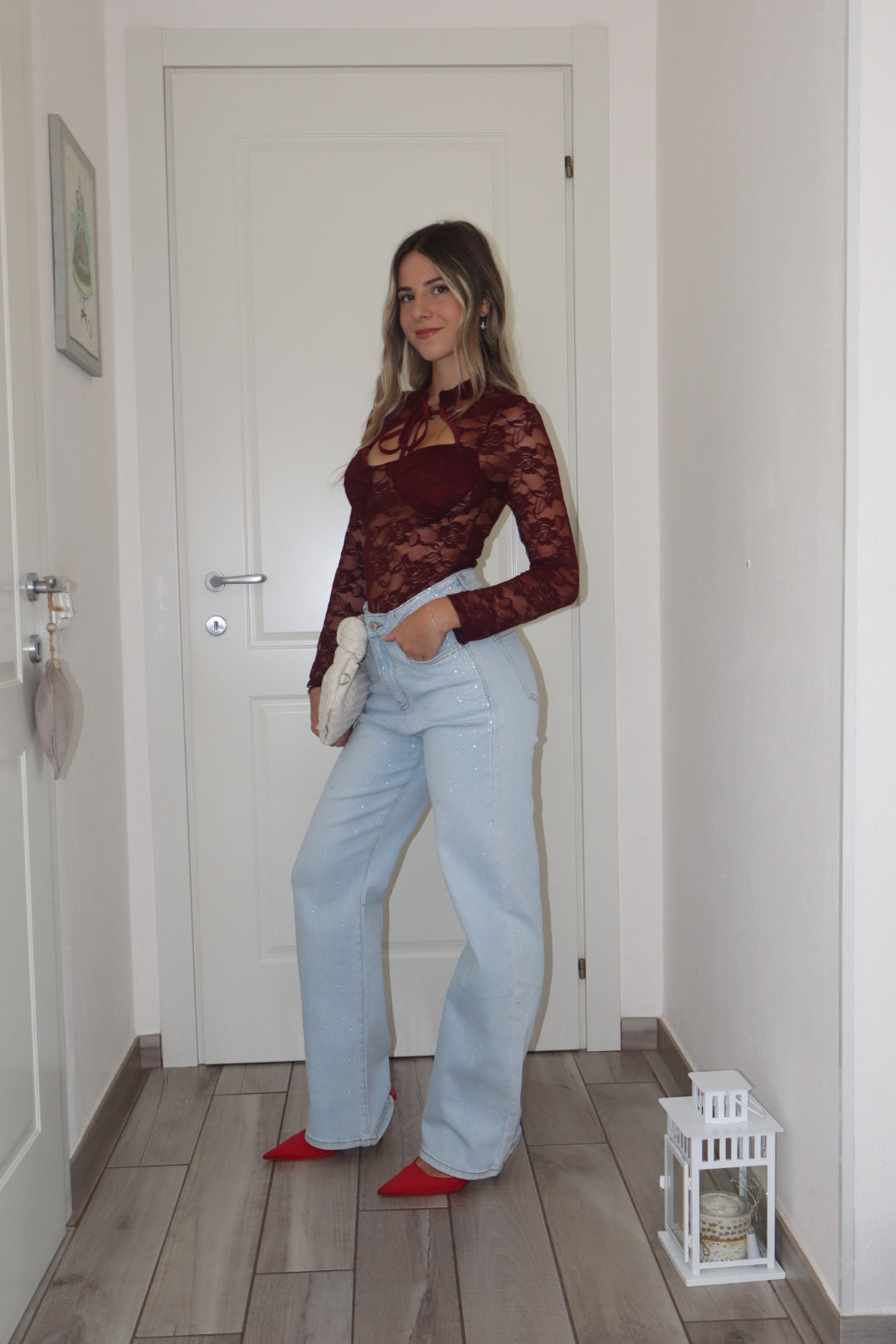 Body pizzo con coppe ciock,nero,bordó
