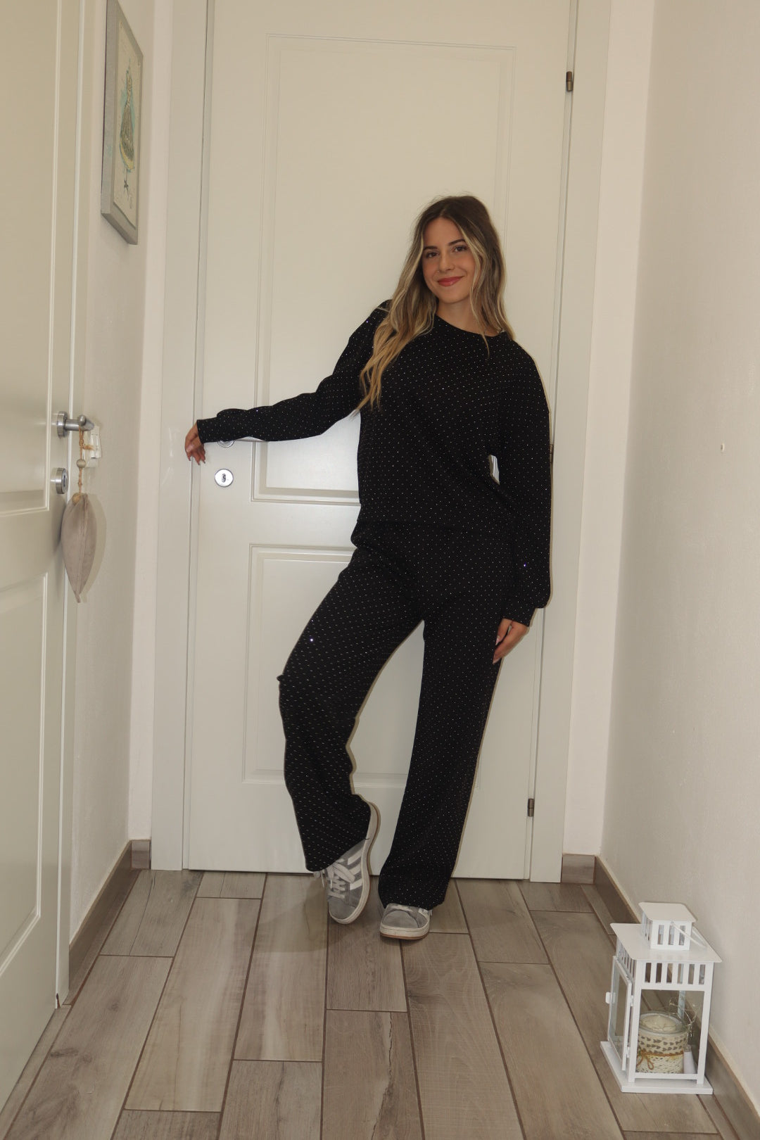Coordinato tuta shine blu navy,nero