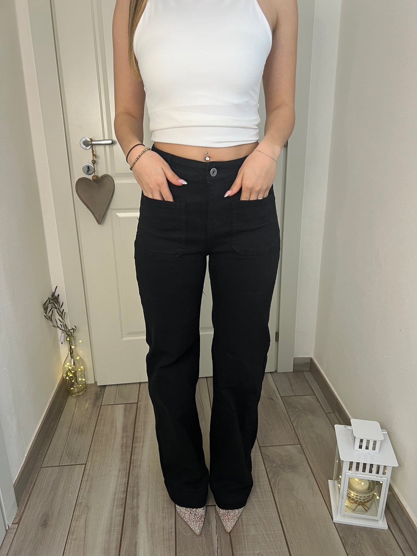 Jeans zampa nero