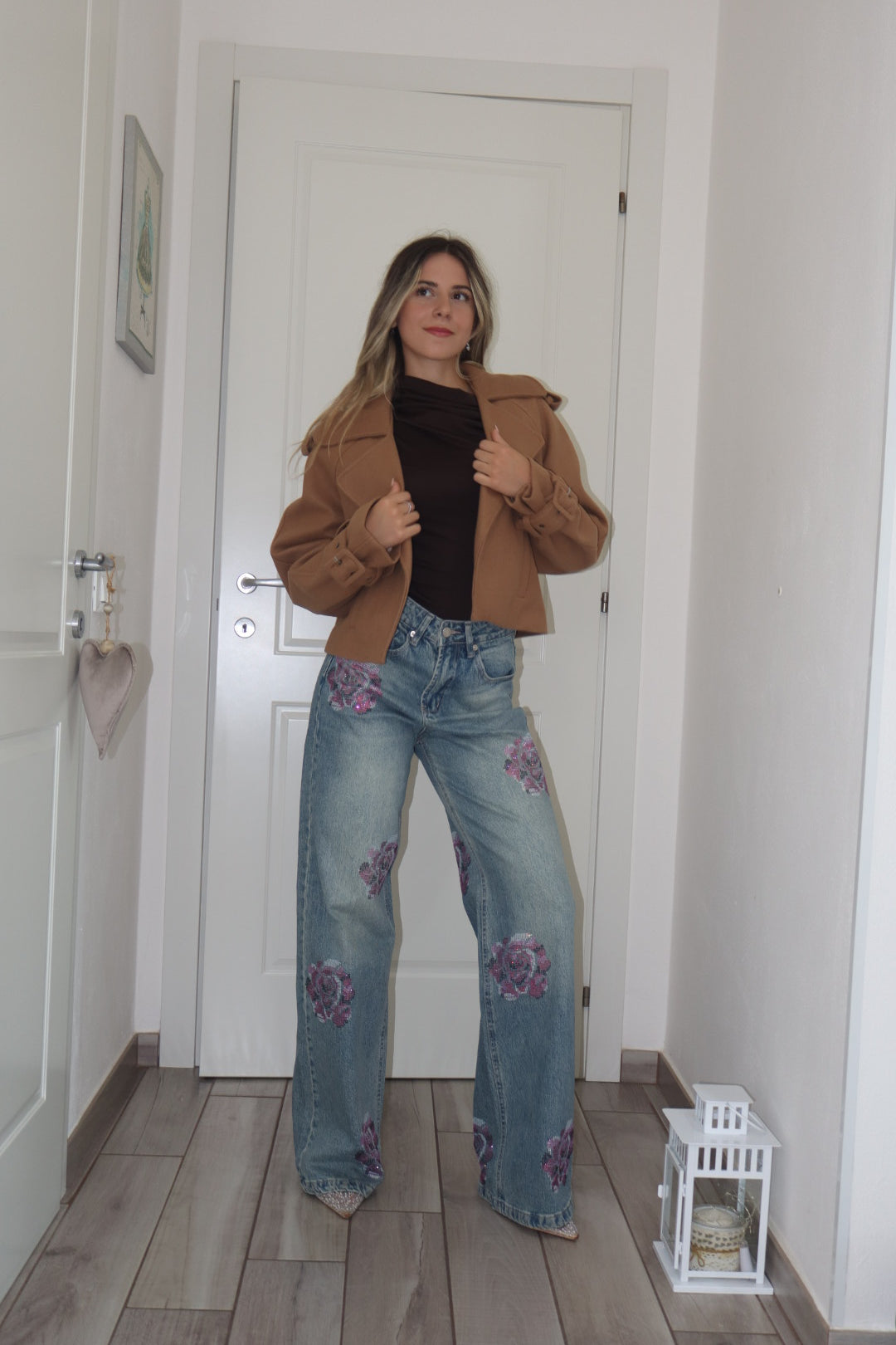 Giacca crop (effetto lana )