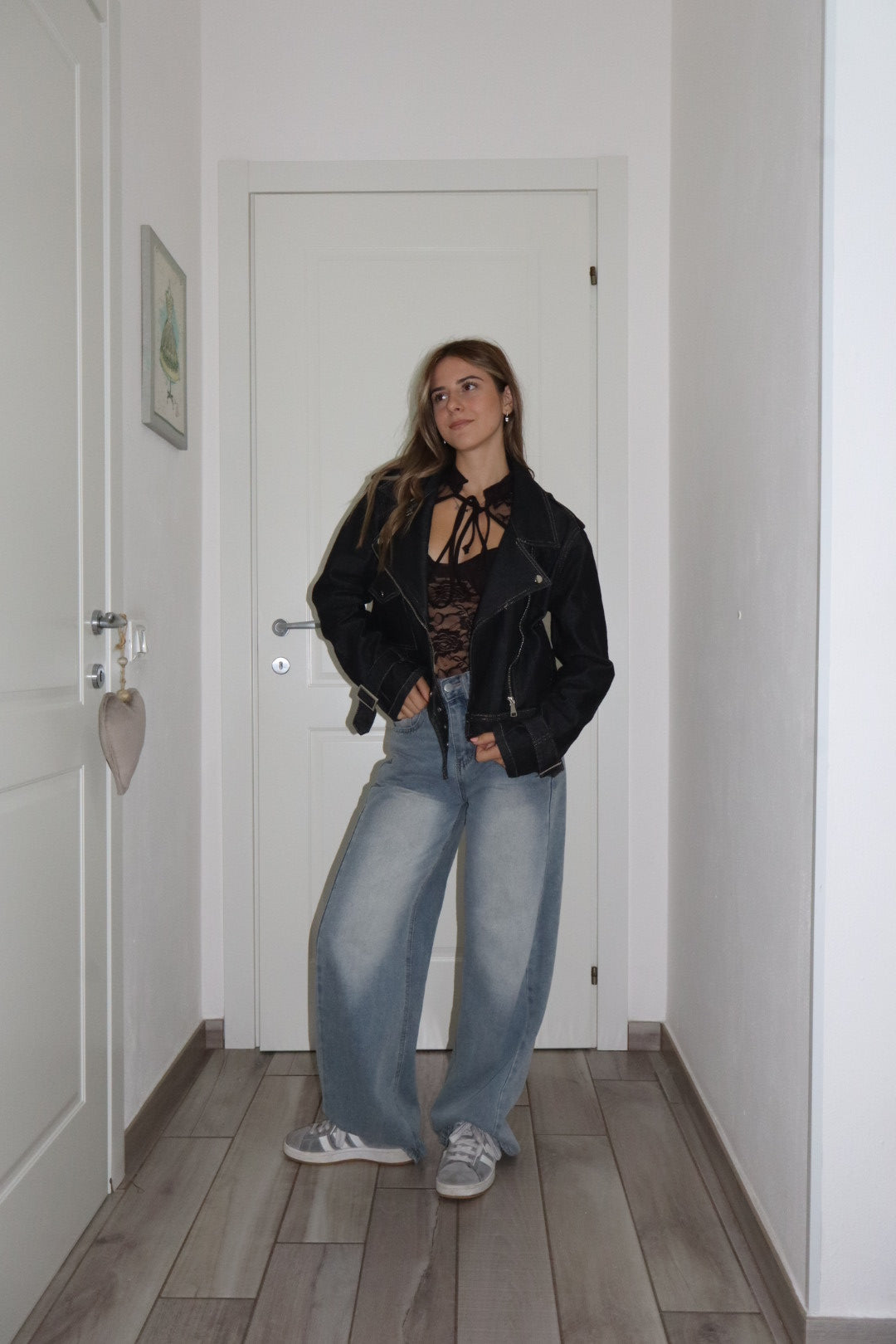 Giubbotto crop denim Melissa