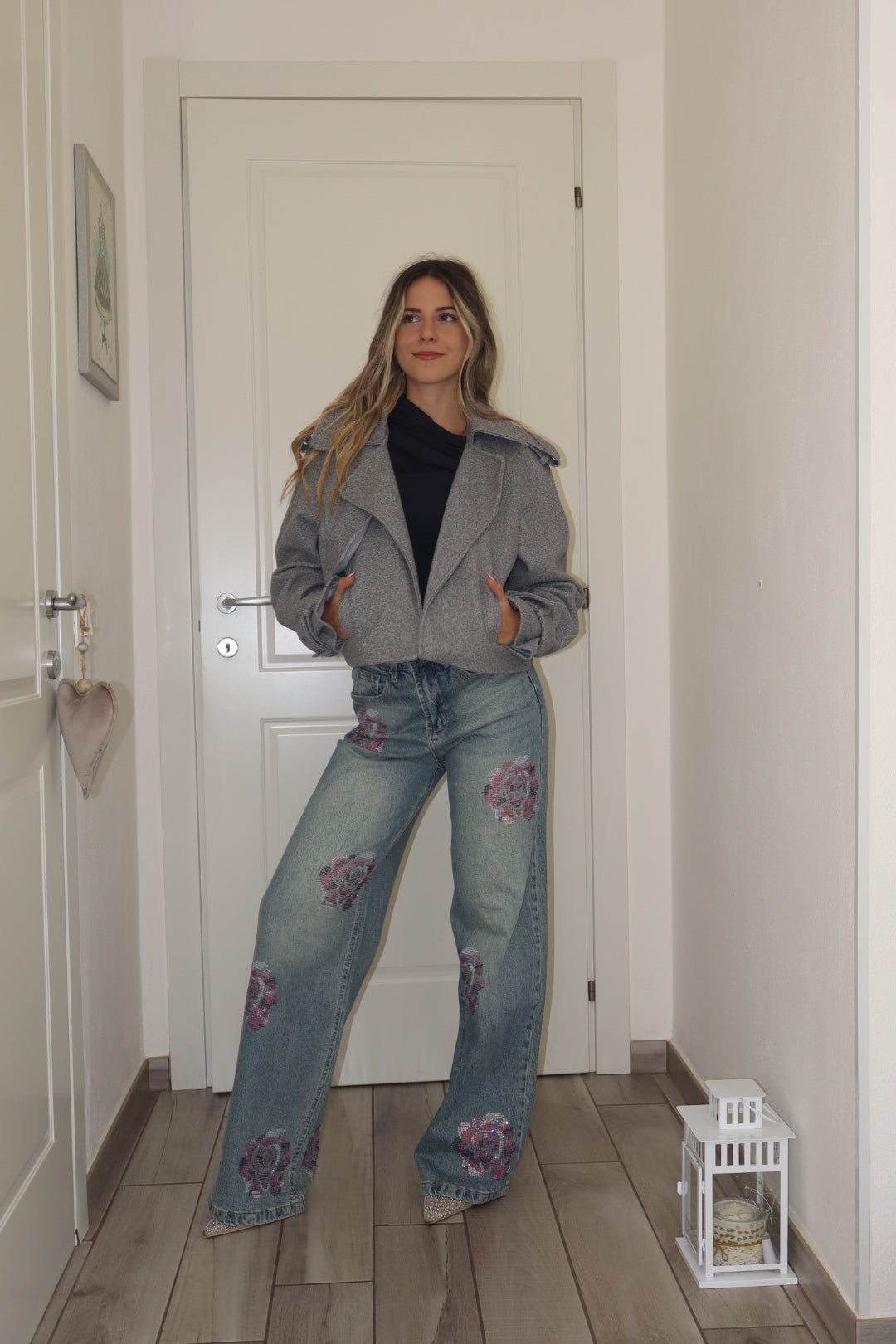 Giacca crop (effetto lana )