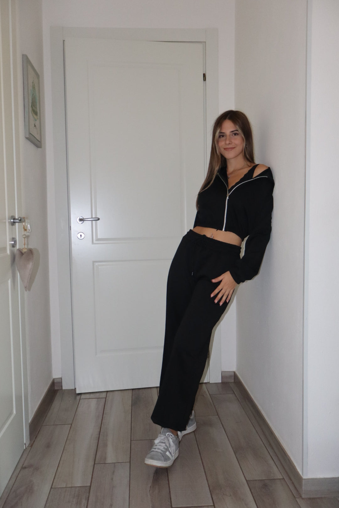 Coord Tuta crop con zip Romina (vari colori)