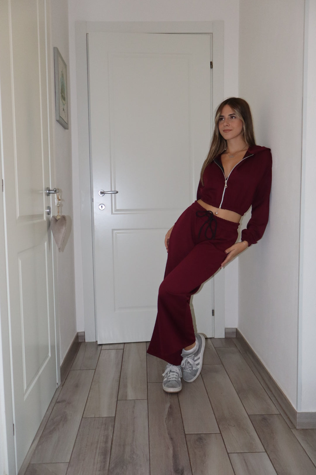 Coord Tuta crop con zip Romina (vari colori)