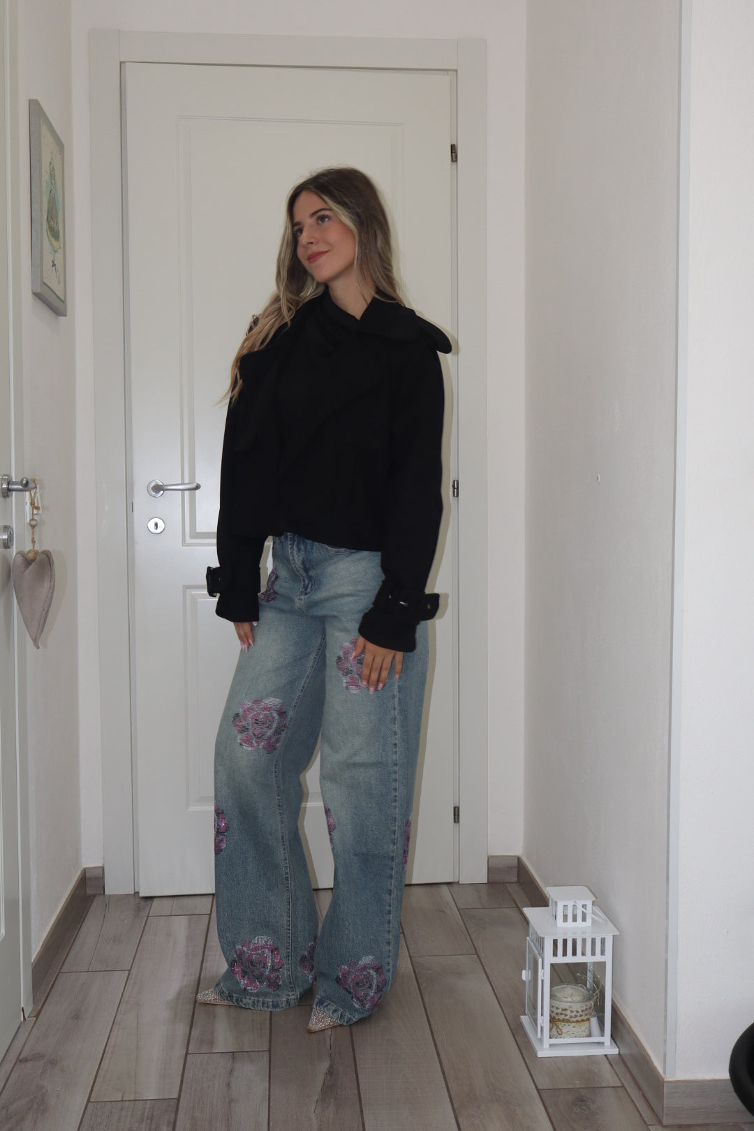 Giacca crop (effetto lana )