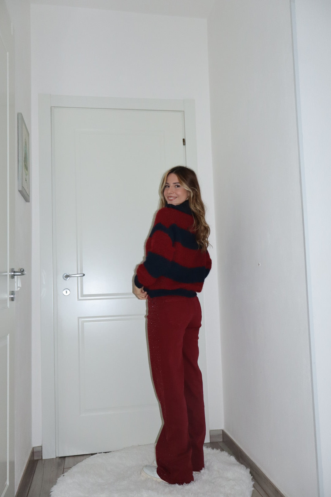 Jeans bordò Shine modellante