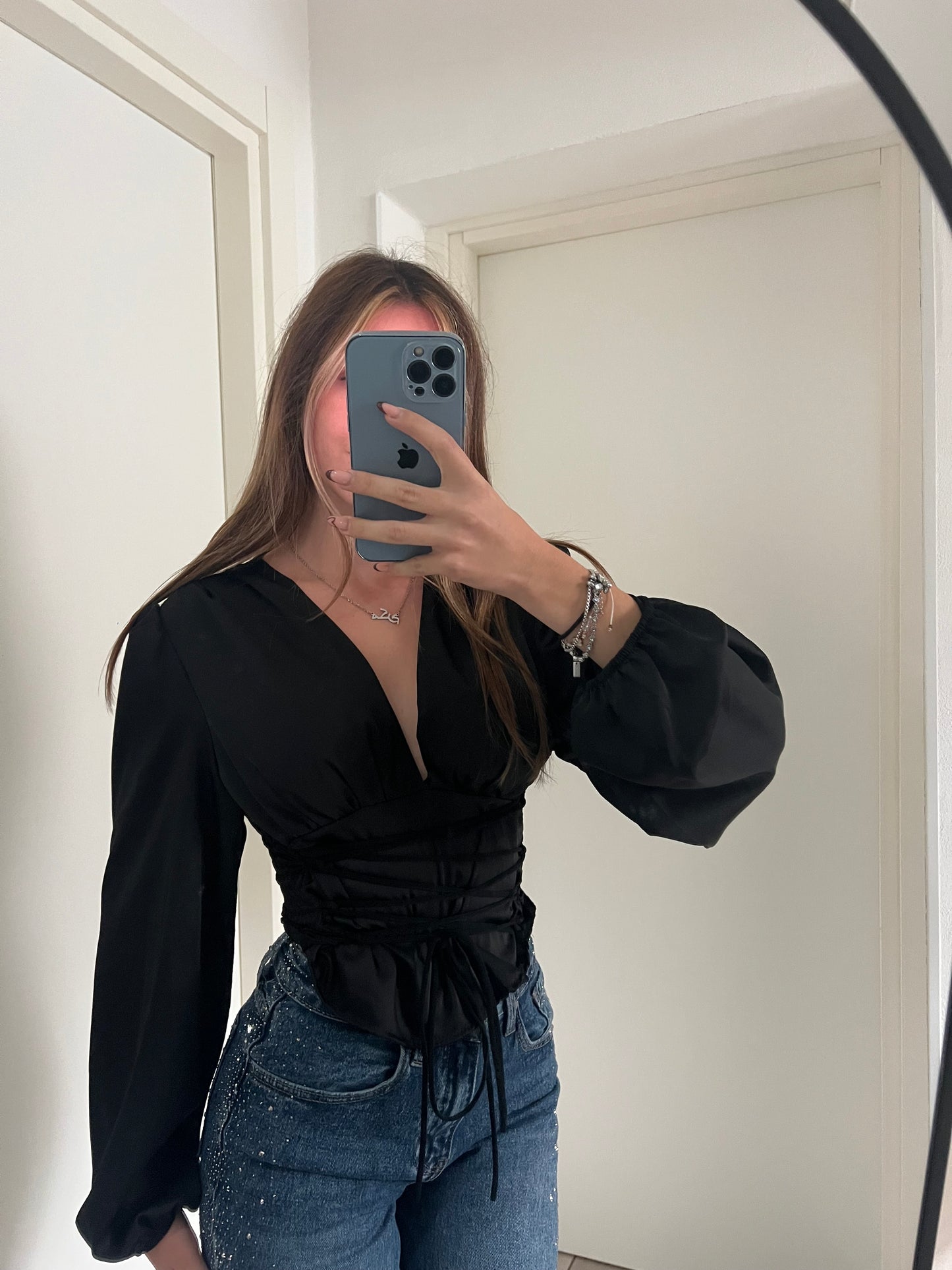 Maglietta incrociatina raso