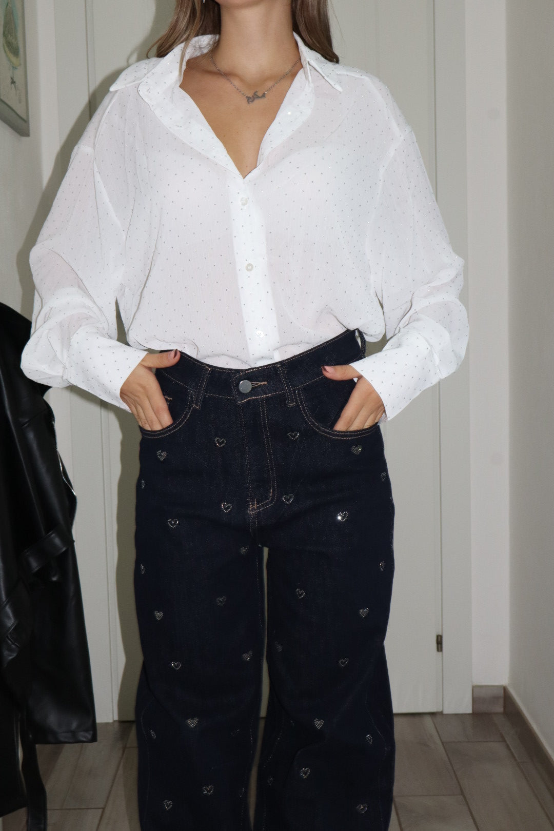 Jeans cuoricini crystal denim