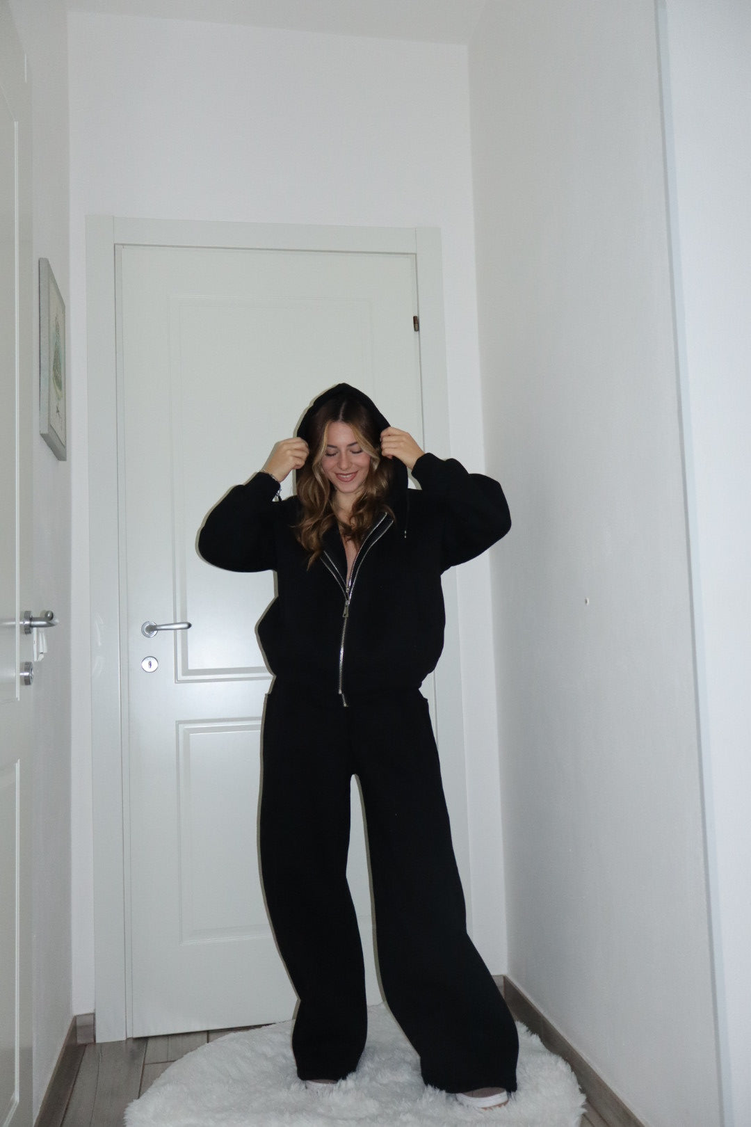 Tuta maxi felpata confort con doppia zip grigio,nero,bordo,marrone