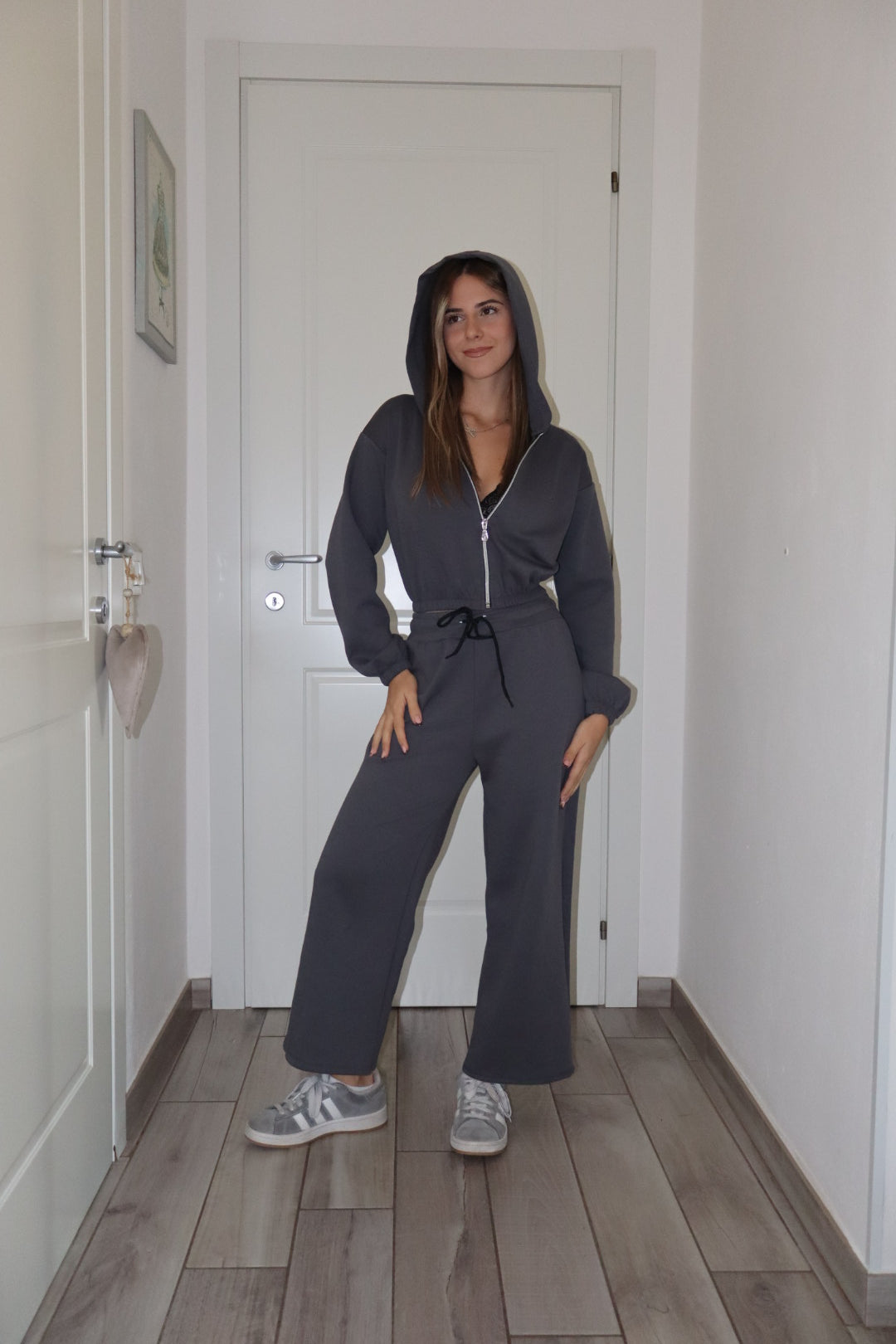 Coord Tuta crop con zip Romina (vari colori)