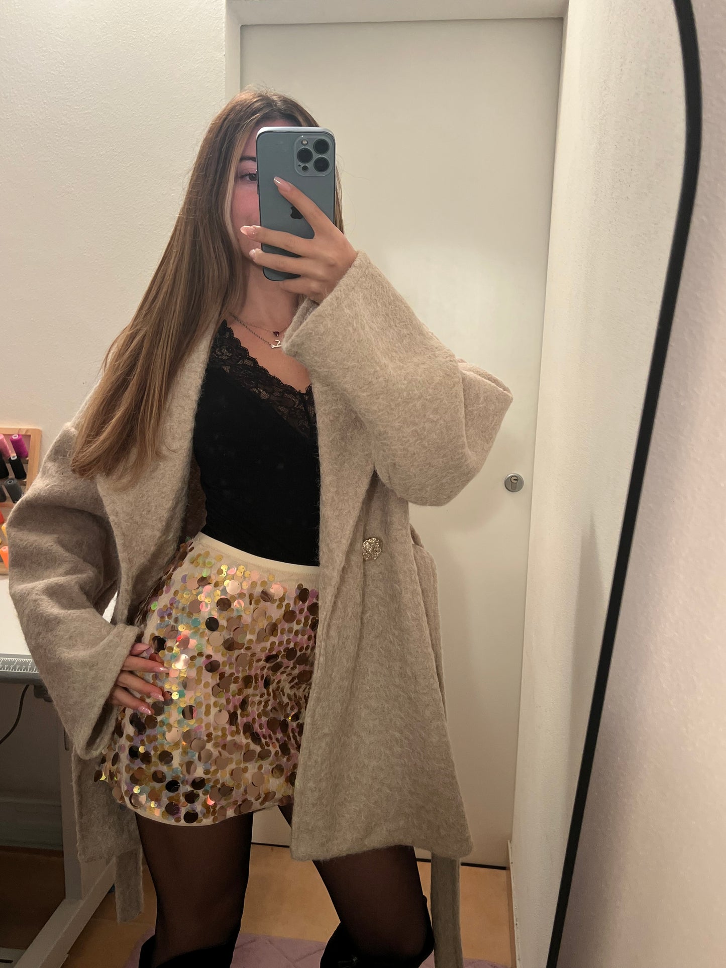 Gonna con pantaloncino paillettes capodanno