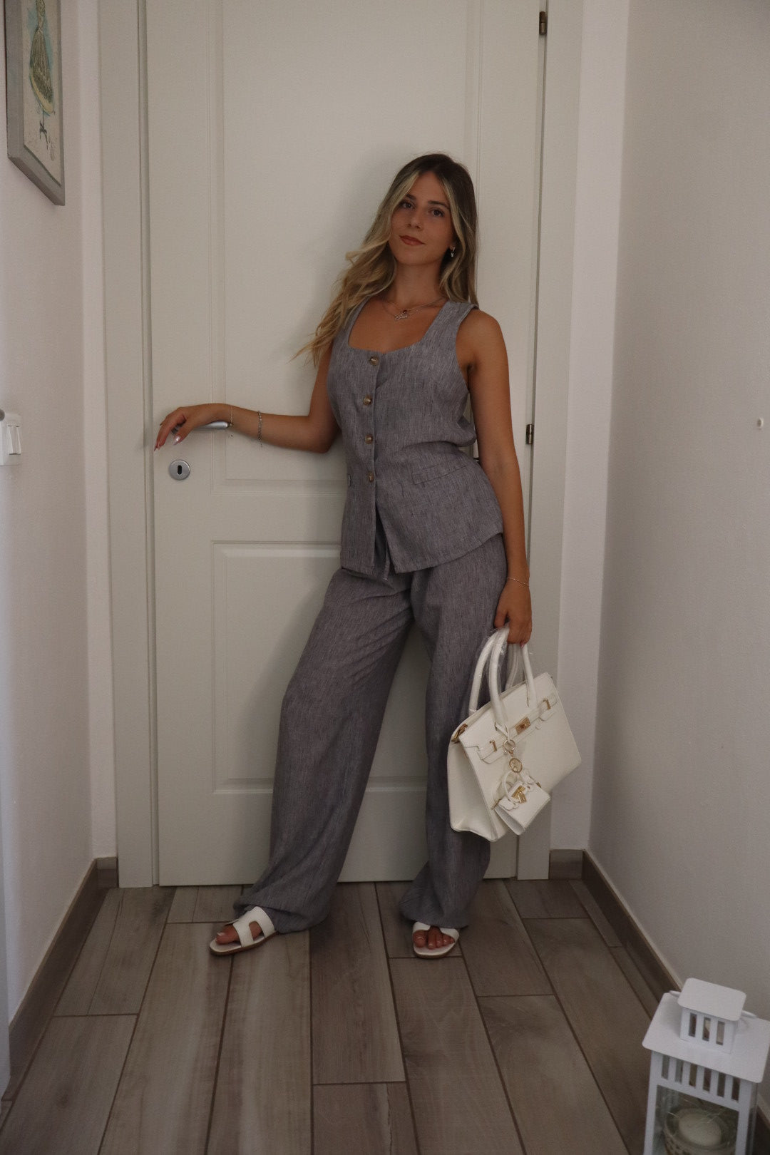 Coord set gilet lino