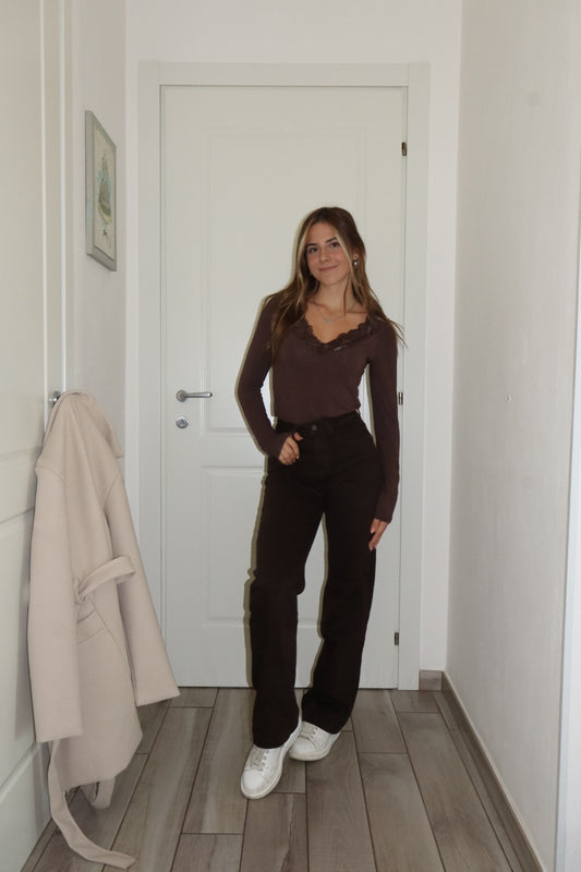 Maglietta kate con merletto pizzo