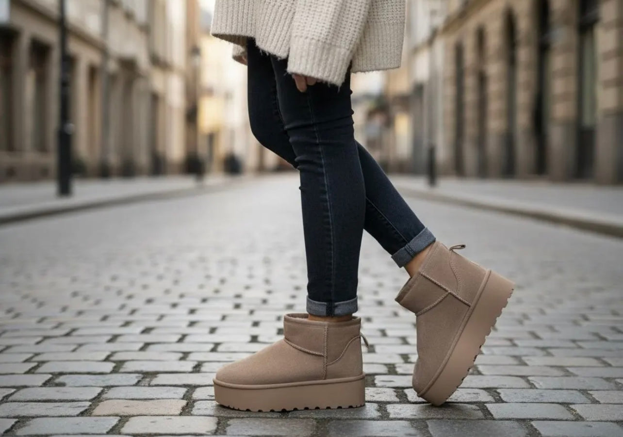 Stivaletti imbottiti con suola platform alti