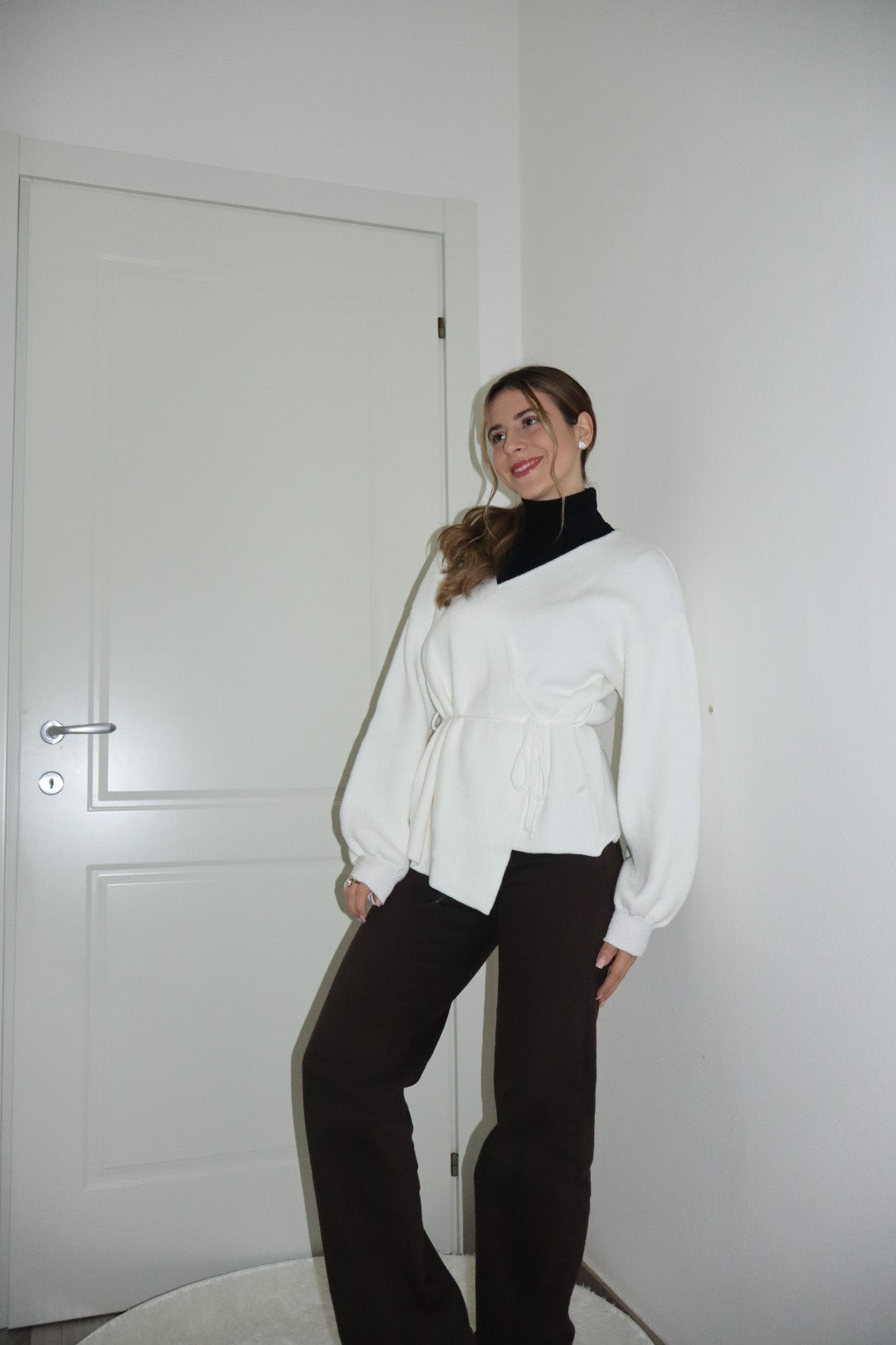 Maglioncino Scaldacuore incrociato grigio,bianco,bordò,nero