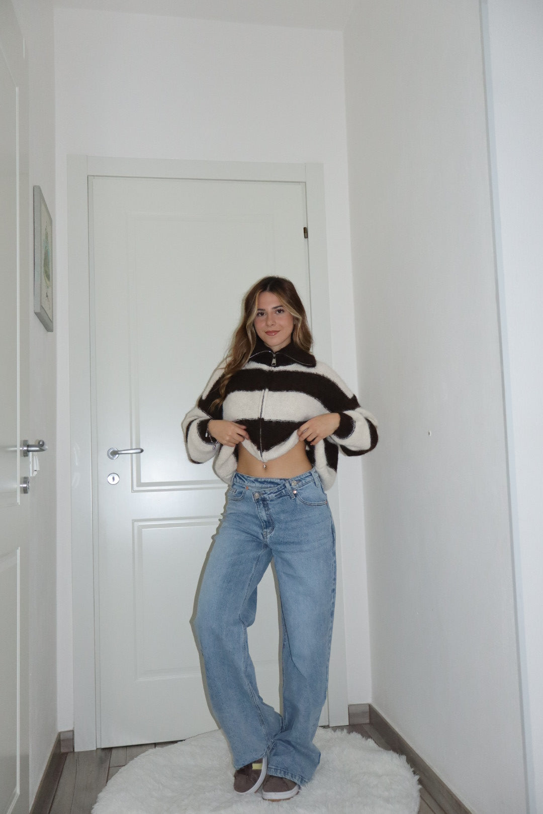 Jeans denim asimmetrico blu chiaro,blu scuro