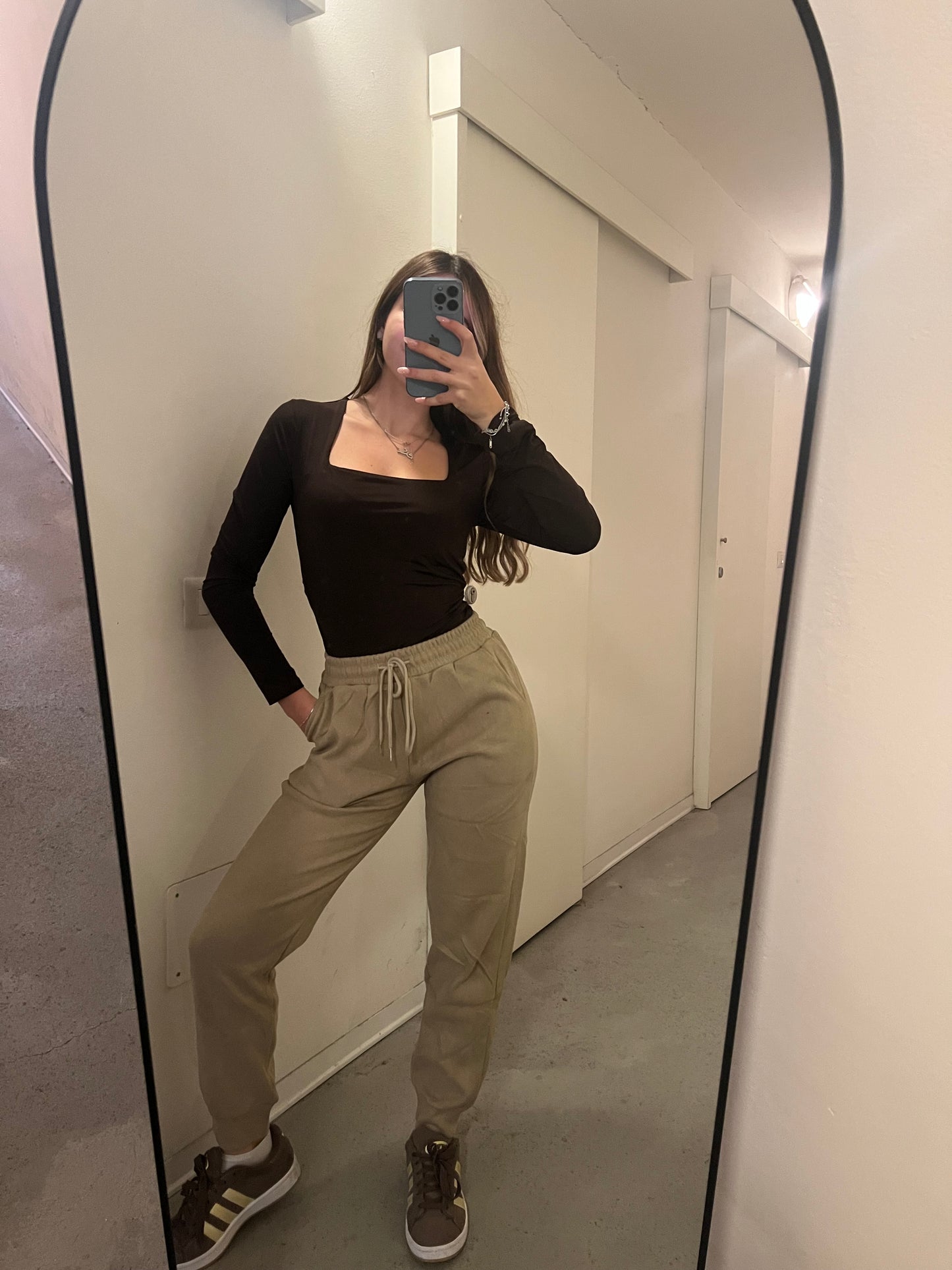 Pantalone tuta maxi felpato M-XL