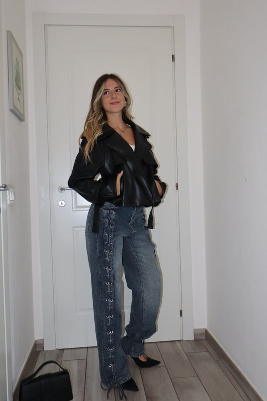 Jeans coachella con lacci